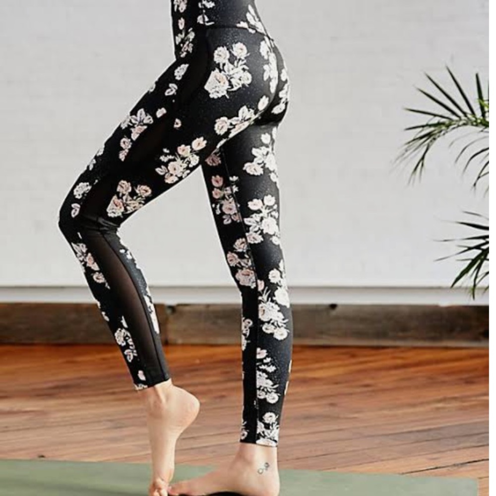 Free People Movement Liza floral mesh leggings